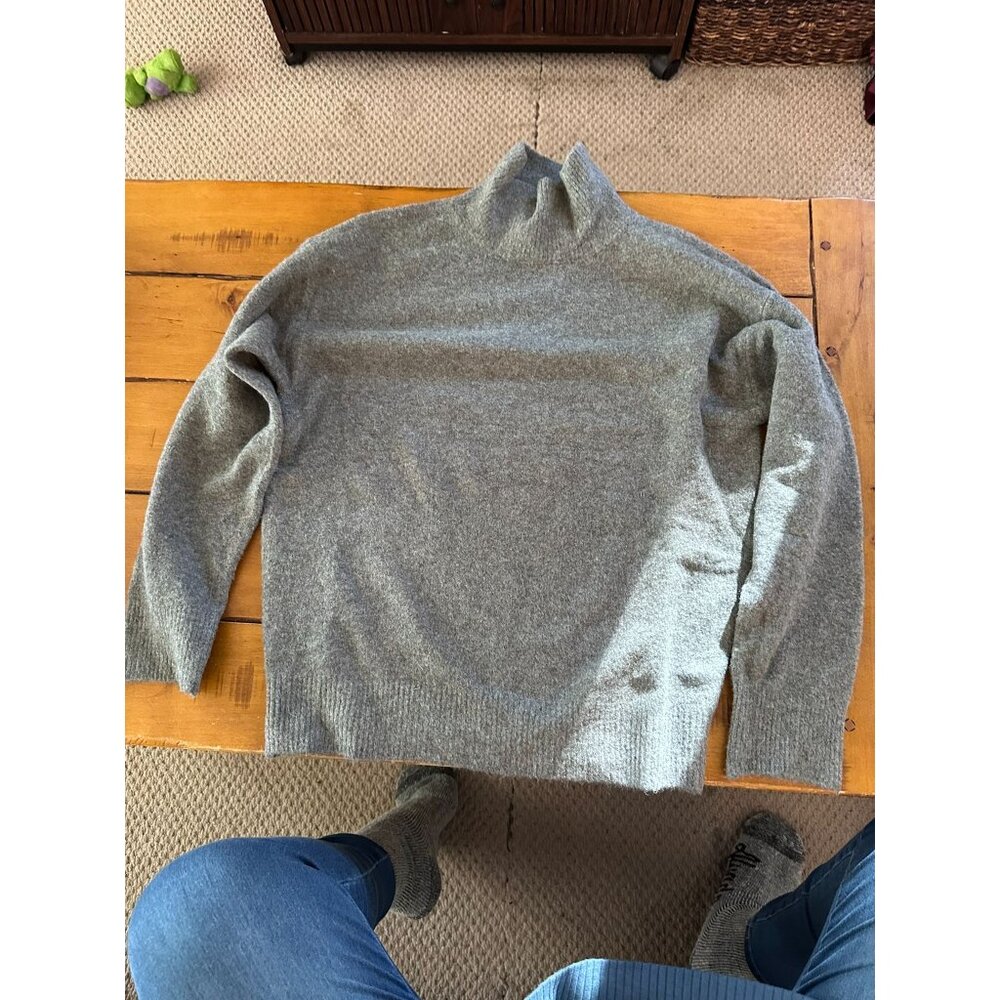 Gray Mock Neck Wool Blend Sweater Look By M New York Womens L